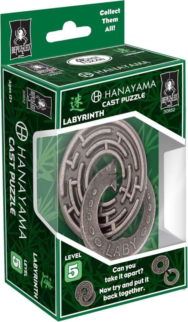 Bepuzzled LABYRINTH Hanayama Cast Metal Brain Teaser Puzzle Level 5 Puzzles For