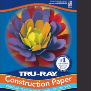 Tru-Ray Heavyweight Construction Paper, Black, 9 x 12, 50 Sheets, Sulphite Construction