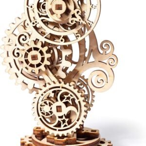 Steampunk Clock Ugears 3D Mechanical Model, Self-Assembling DIY Craft Set, Wooden Box