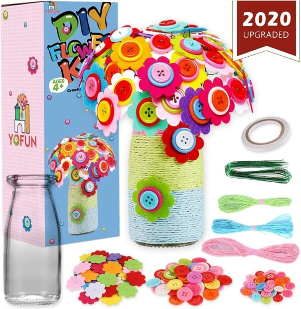 YOFUN Flower Craft Kit for Kids - Make Your Own Flower Bouquet
