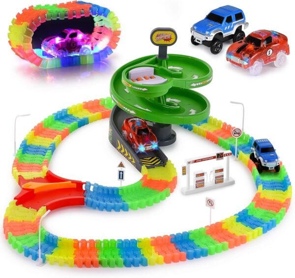 Glow Race Tracks Set Compatible with Magic Tracks Too 144 Pieces with