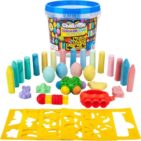 Creative Kids Premium Sidewalk Chalk Art Play Set - Bucket Bundle of