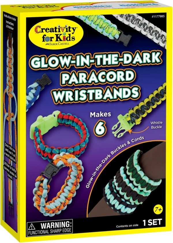 Creativity for Kids Glow-in-the-Dark Paracord Wristbands Kit Toy Fun Pack