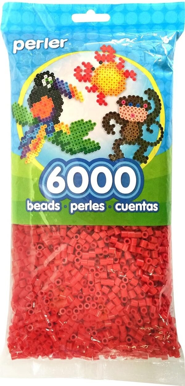 Perler Beads Fuse Beads for Crafts, 6000pcs, Red Kit Toy