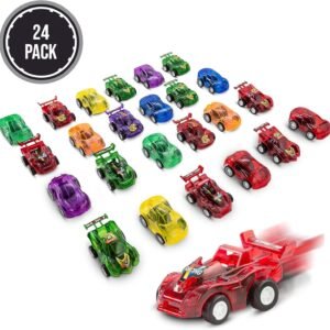 FAVONIR Pull Back Friction cars, 24 MiniAssorted Race Car Vehicle Playset for