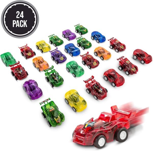 FAVONIR Pull Back Friction cars, 24 MiniAssorted Race Car Vehicle Playset for