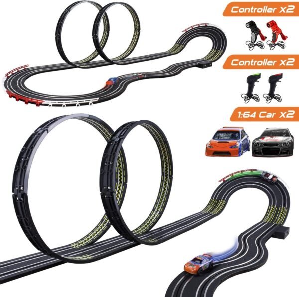 Cusocue High Speed Electric Powered Super Loop Speedway Slot Car Track Set