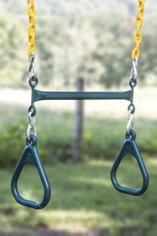 Abeaco Heavy Duty Playground Trapeze Bar with Rings Extra Long 38 Inch