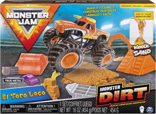 Monster Jam, El Toro Loco Monster Dirt Deluxe Set, Featuring 16oz of