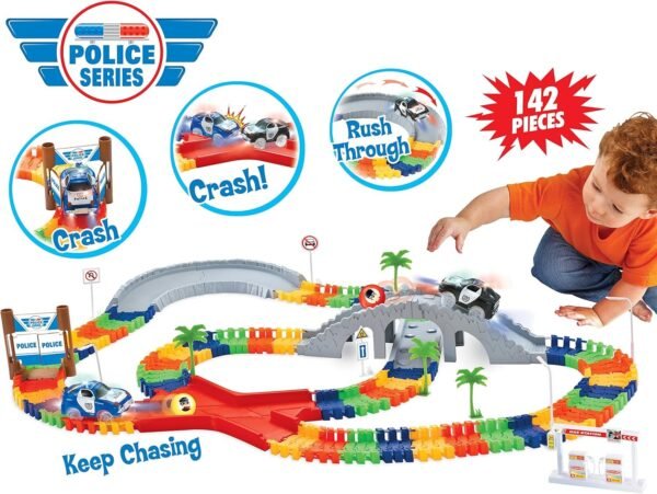 Liberty Imports 142 Pieces Create a Road Super Snap Speedway - Magic