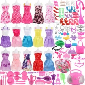 SOTOGO 106 Pieces Doll Clothes and Accessories for 11.5 Inch Girl Doll