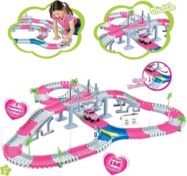 Liberty Imports 168 Pieces Create a Road Super Snap Speedway - Magic