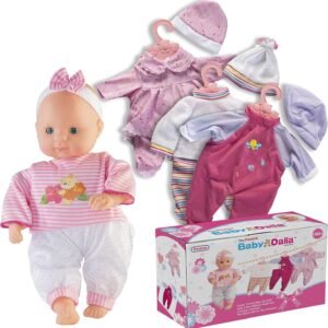 Prextex 12-Piece Baby Doll with Clothes Set - Baby Dalia 14-Inch Girl