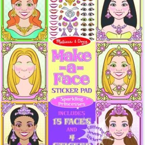 Melissa & Doug Make-a-Face Sticker Pad Sparkling Princesses - 15 Faces, 4