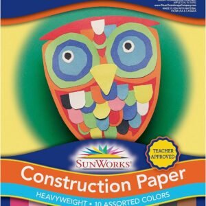 SunWorks Construction Paper, 10 Assorted Colors, 12 x 18, 50 Sheets