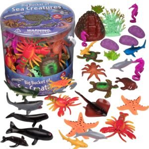 SCS Direct Ocean Sea Creature Action Figures - 30 Pieces, 18 Unique