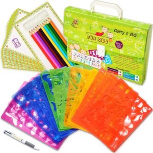 Drawing Stencils Set for Kids 54-Piece - Perfect Creativity Kit & Travel