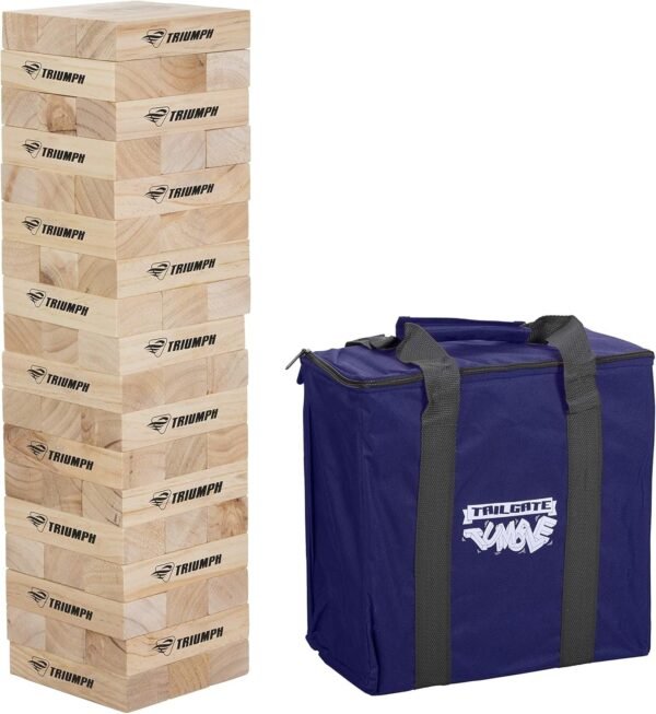 Triumph Large Tumble Tower - Includes 54 Wood Tumble Blocks and Carry
