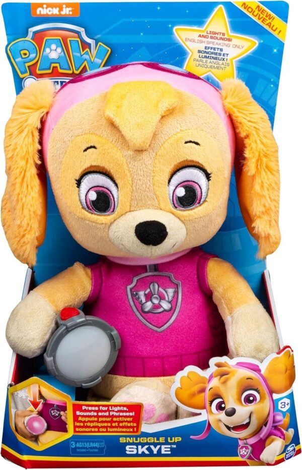 Paw Patrol, Snuggle Up Skye Plush with Flashlight and Sounds, for Kids
