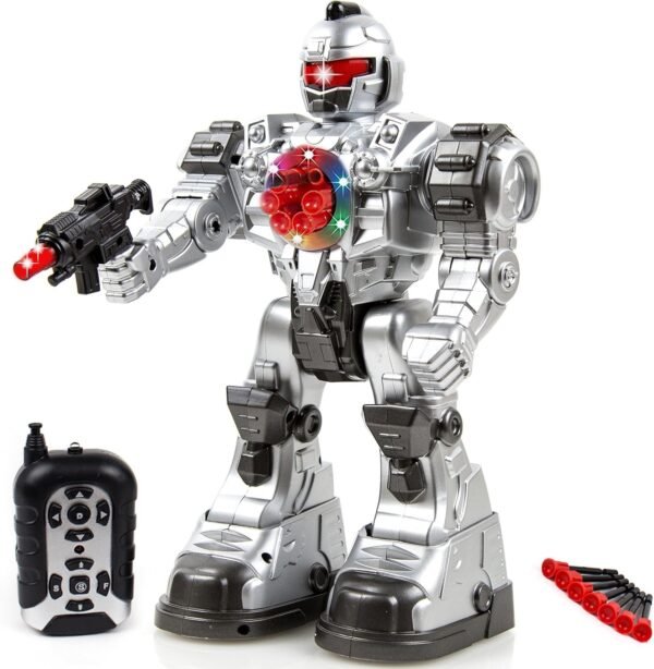 Toysery Remote Control Robot Police Toy for Kids Boys Girls with Flashing
