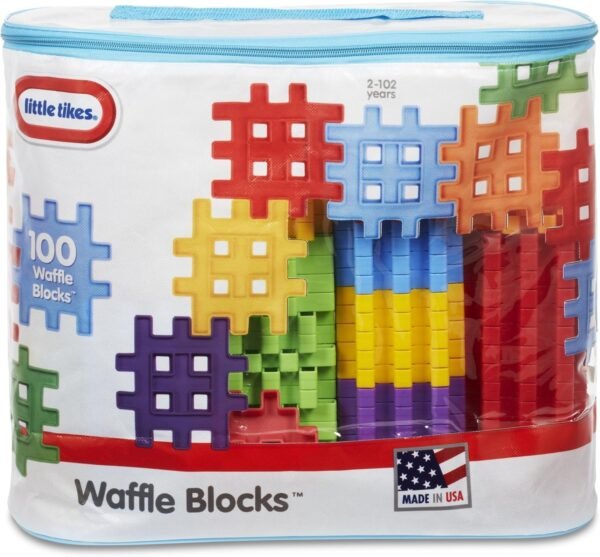 Little Tikes Waffle Blocks Bag 100 Piece Kit Toy Fun