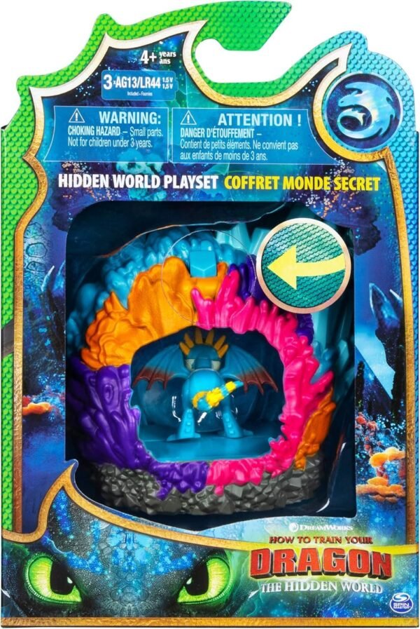 DreamWorks Dragons Hidden World Playset, Dragon Lair with Collectible Stormfly Figure, for