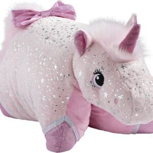 Pillow Pets Originals Sparkly Pink Unicorn Stuffed Animal Plush Toy