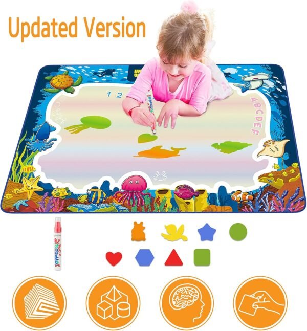 Hierceson Aqua Drawing Mat for Kids, Doodle Pad Educational Gifts Developmental Toys