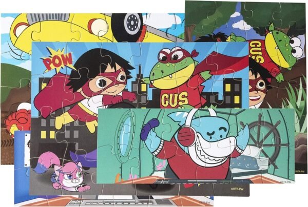 Ryans World - Wooden Super Hero Jigsaw Puzzles Set of 5 with