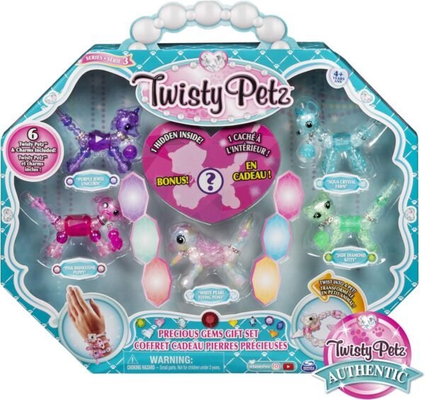 Twisty Petz, Series 3 Gems 6 Pack, Collectible Bracelet Gift Set for