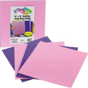 SCS Direct Brick Building Base Plates - Large 10x10 Friends Inspired Pink