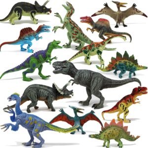 Joyin Toy 18Piece 6 to 9 Educational Realistic Dinosaur Figures with Movable