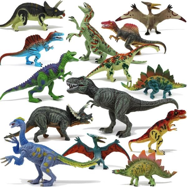 Joyin Toy 18Piece 6 to 9 Educational Realistic Dinosaur Figures with Movable