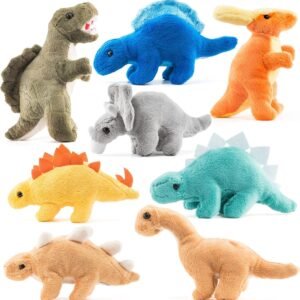 Prextex Plush Dinosaurs 8 Pack 5 Long Great Gift for Kids Stuffed