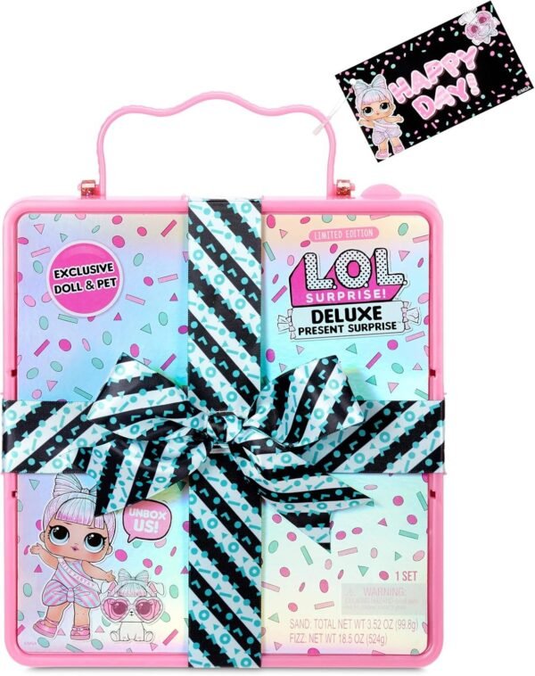 L.O.L. Surprise Deluxe Present Surprise with Miss Partay Doll and Pet