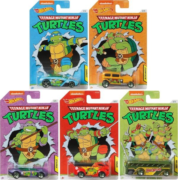 Hot Wheels 2020 Teenage Mutant Ninja Turtles 5 car Set .. .