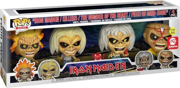 Funko POP Rocks Iron Maiden Eddie 4-Pack Glow in The Dark Box