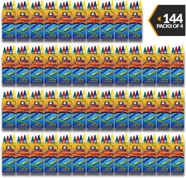 Bulk Crayons - 576 Crayons Case Of 144 4-Packs, Premium Color Crayons