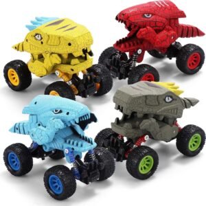 JOYIN Dinosaurs Car Vehicle Truck Toy Dino Monster Pull Back Car Truck