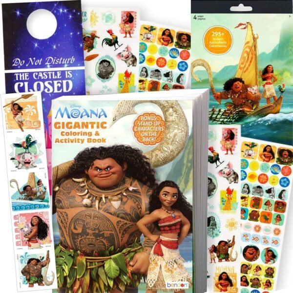 Disney Coloring Books for Kids with Stickers - Moana Coloring Book and