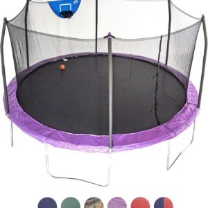 Skywalker Trampolines 15-Foot Jump N Dunk Trampoline with Enclosure Net - Basketball