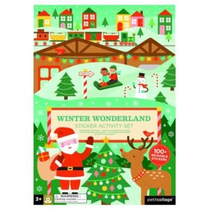 Petit Collage Sticker Activity Winter Wonderland with 100 Thick Reusable Paper Stickers
