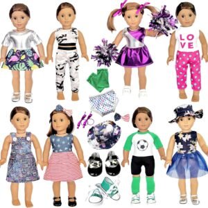 20 Pcs American Doll Clothes and Accessories fit American 18 inch Girl