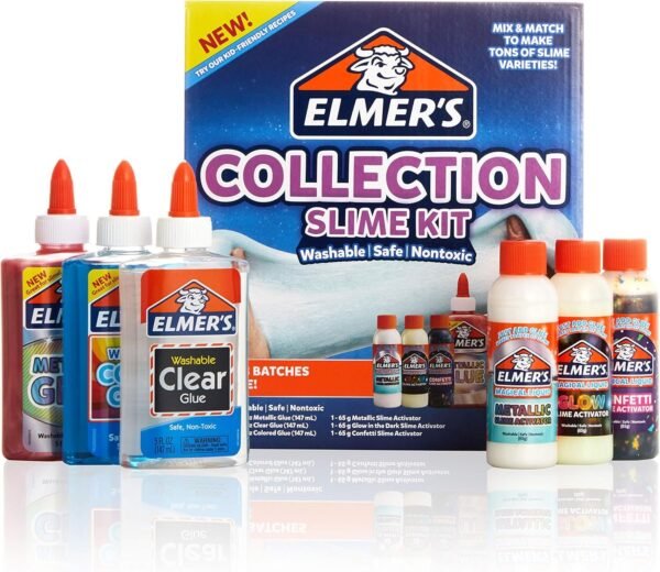 ElmerS Collection Slime Kit Supplies Include Glow in The Dark Magical Liquid