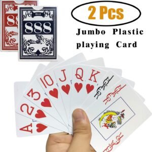 Neasyth Waterproof Plastic Playing Cards,Jumbo Index, for Texas Holdem, Blackjack, Pinochle, Euchre,