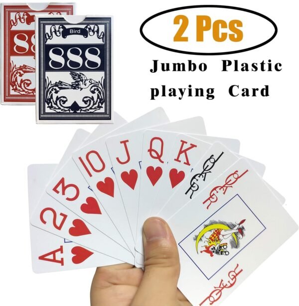 Neasyth Waterproof Plastic Playing Cards,Jumbo Index, for Texas Holdem, Blackjack, Pinochle, Euchre,