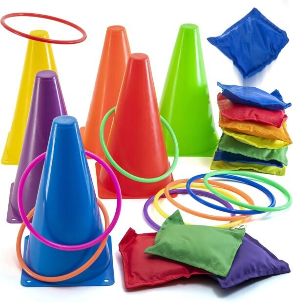 Prextex 3 in 1 Carnival Outdoor Games Combo Set Cornhole Bean Bags