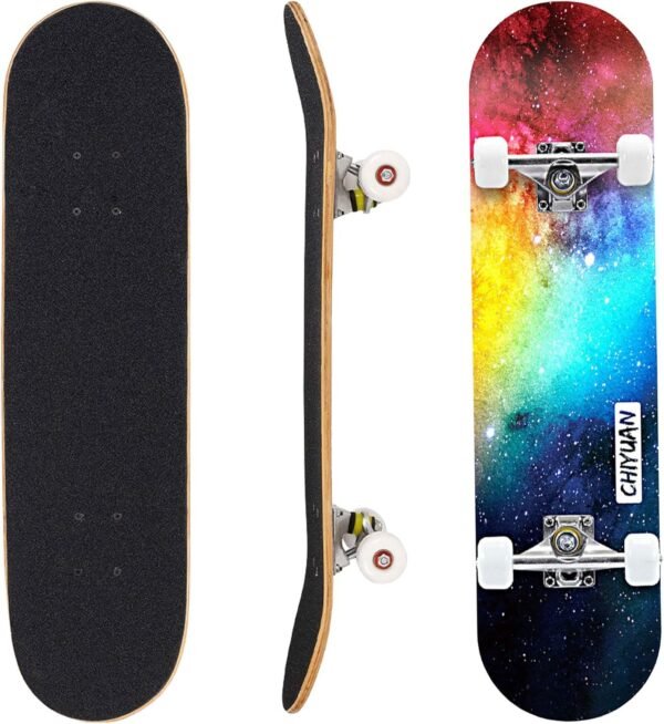 Geelife Skateboard 7 Layers Decks 31x8 Pro Complete Skate Board Maple Wood