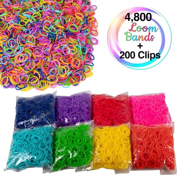 Loom Rubber Bands - 4800 pc Refill Value Pack with Clips 8