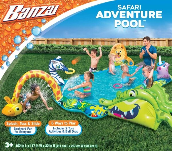 BANZAI Safari Adventure Pool Kit Toy Fun Kids Pack Set